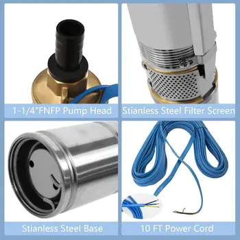 SucceBuy 深井潛水泵,輸出功率 1HP/1.5HP/2HP,電壓 230V/115V,流量 31.7 GPM,適用於工業灌溉和家庭使用。 10 最佳銷售 水井泵 - №4