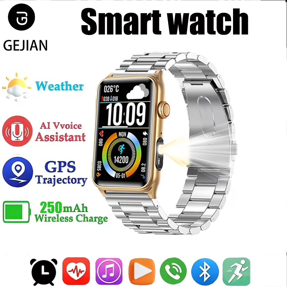 GEJIAN 2025 新しいスマートウォッチ GPS 移動軌道 Bluetooth 通話呼吸トレーニング心拍数防水フィットネススマートウォッチ