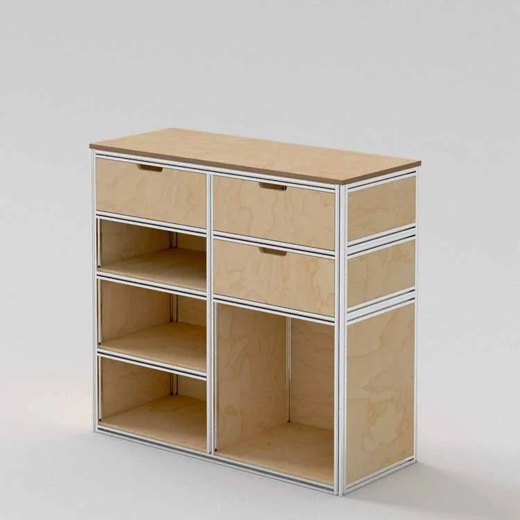 

Designer Aluminum Profile Cabinet Coffee Shop Locker Birch Ocean Board Wabi **** Wind Living Room Storage Side Cabinet