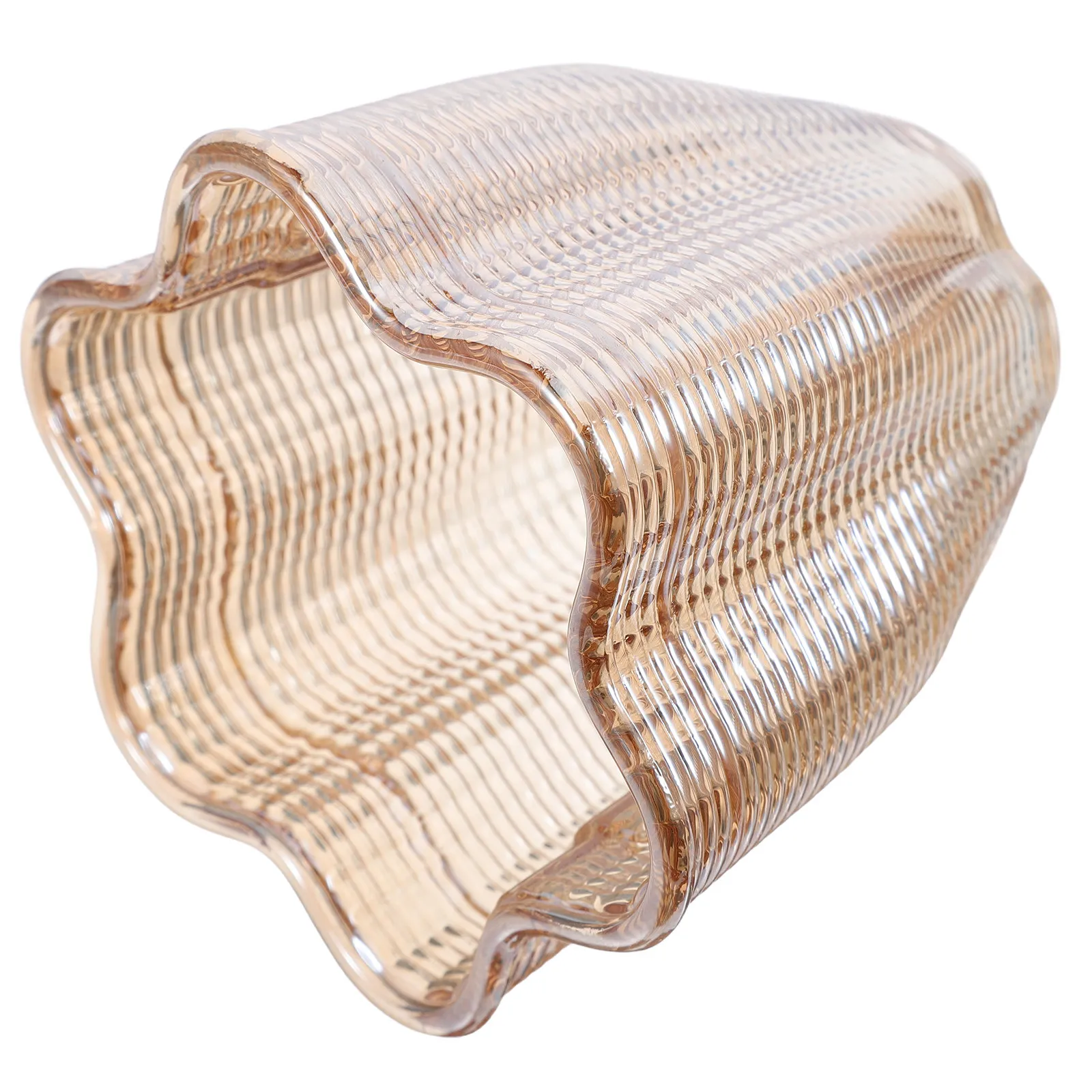 Rustic Pendant Lamp Shade 3.93h 4.32d 0.4 Fitter Retro Wave Glass Lampshade Vintage Amber Mini Sconce Decorative Ceiling Light