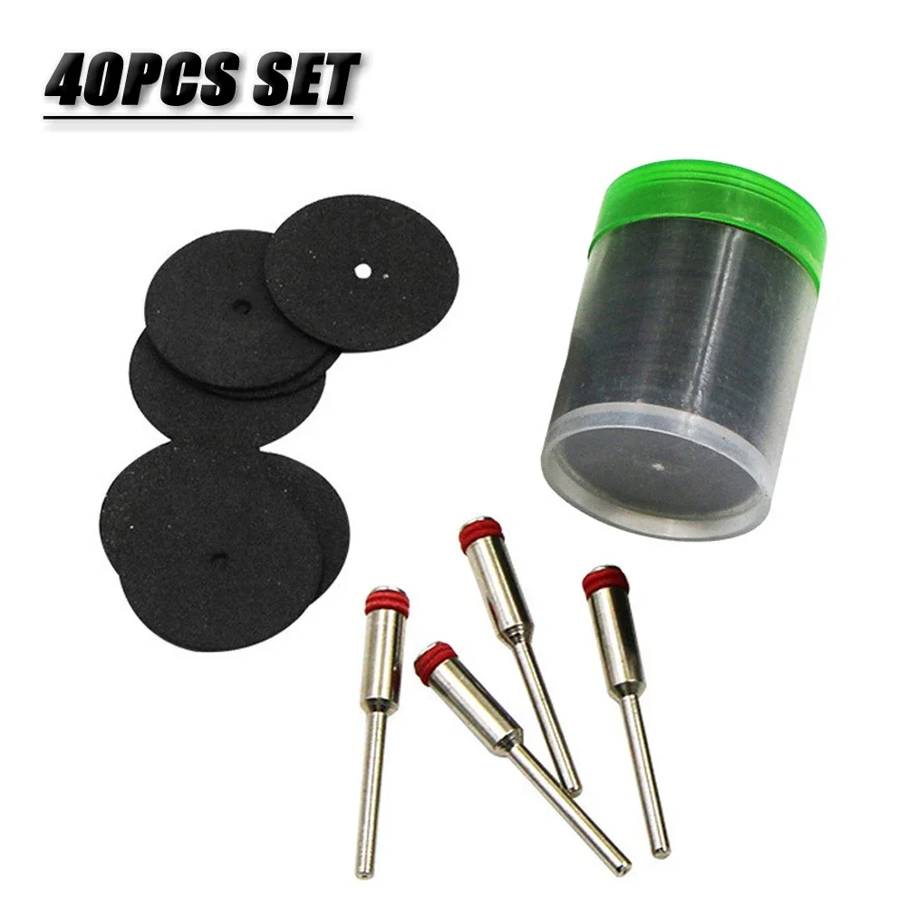 40PCS 25mm Resin Cutting Disc Circular Saw Blade And Grinding Wheel Set For Rotary Tools Compatible With For 2mm Chuck Parts