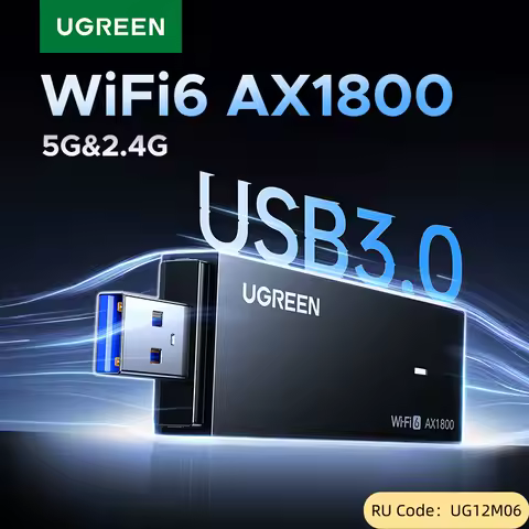 UGREEN WiFi Adapter WiFi6 AX1800 USB3.0 5G&amp;2.4G Dual-band USB WiFi for PC Laptop Wifi Antenna USB Ethernet Receiver Network Card