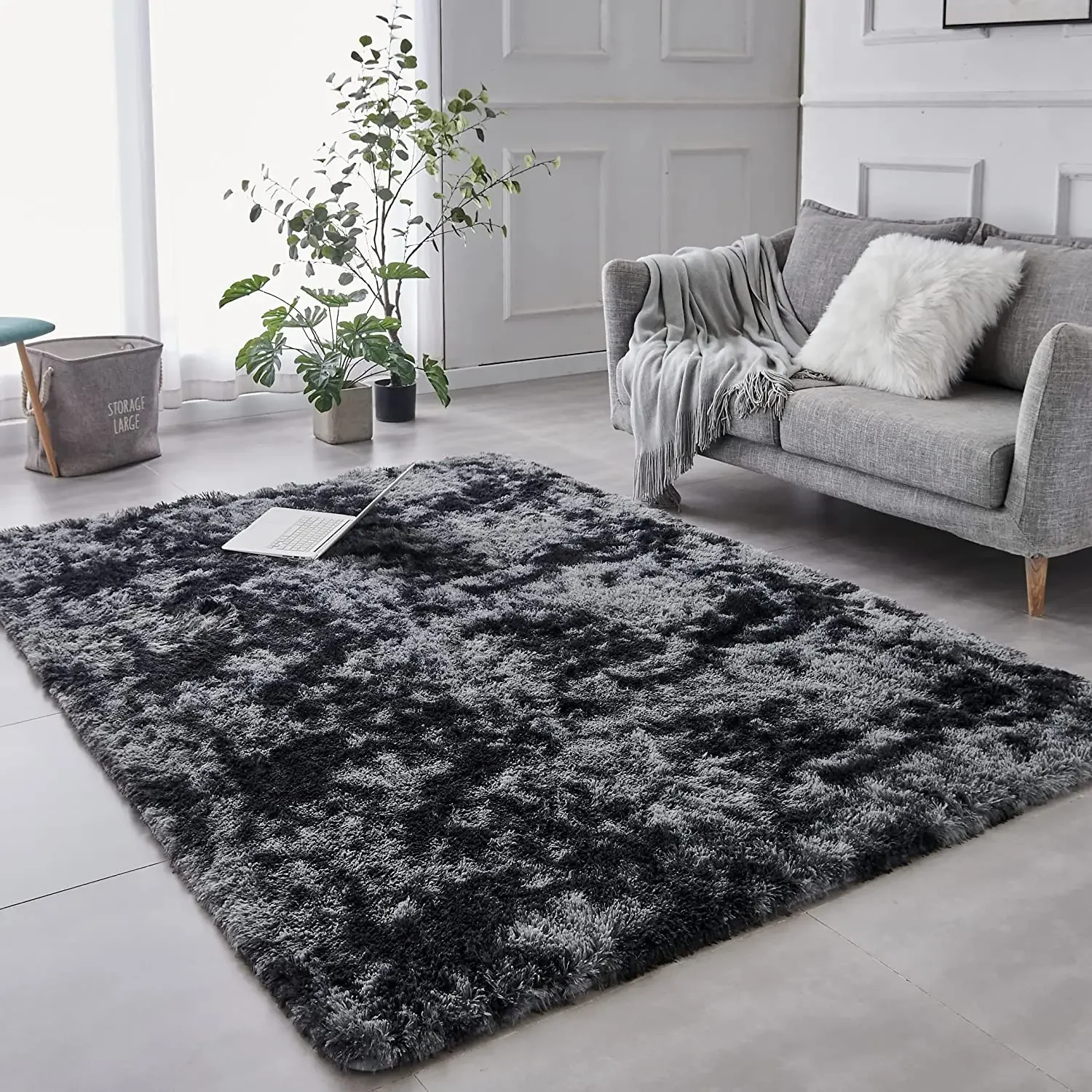 Tapis optique super doux et chaud pour salon, peluche lea, chambre d\'enfant, sol moelleux, décor à la maison, polymères shaggy, velours lea, hiver