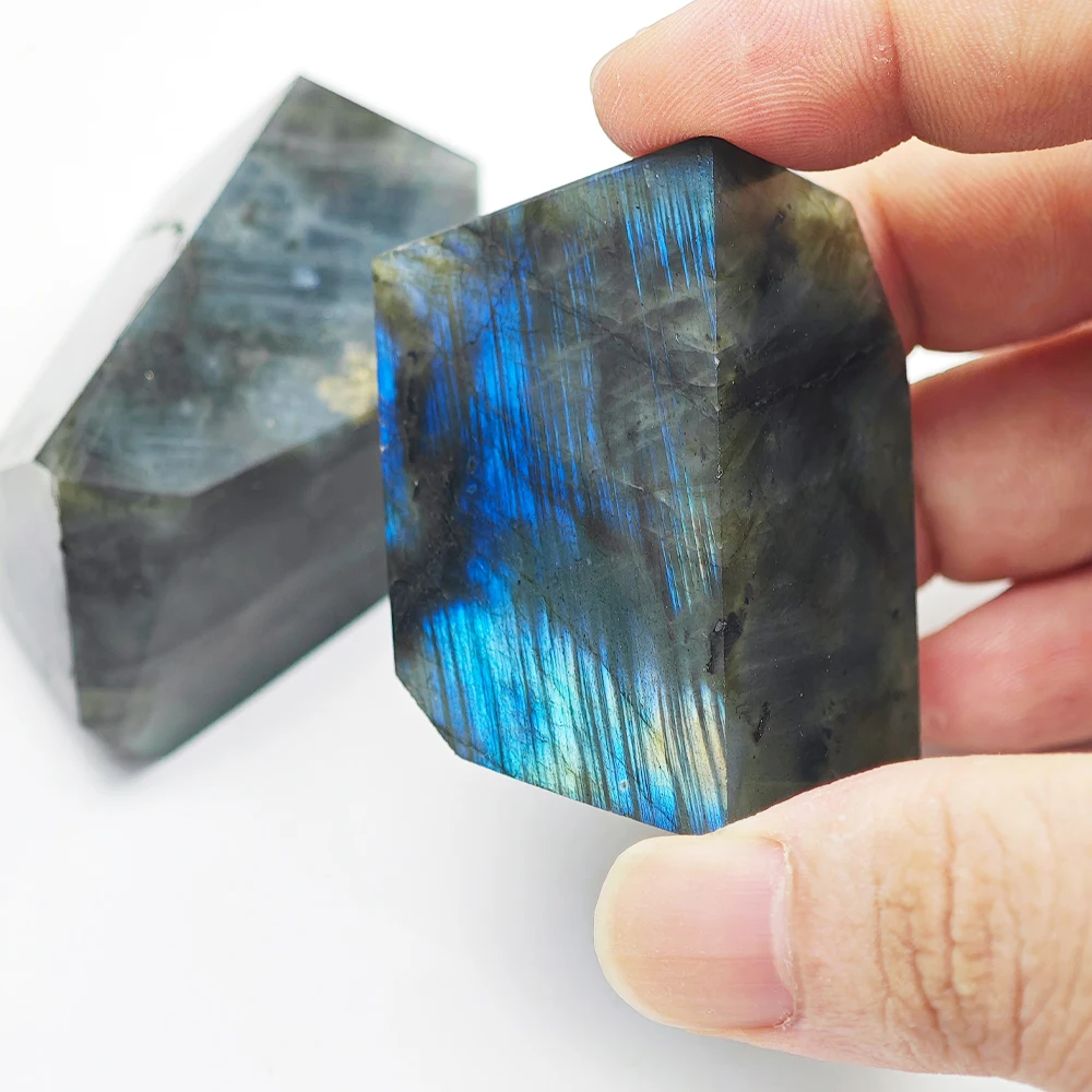 Natural Labradorite Geometry Irregular Shape Burnishing Crystal Raw Stone Polyhedral Labradorite Landscape Stone Home Decor