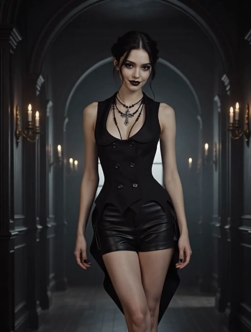 Gothic Victorian Women's Asymmetrical Lace-Up Jacket Top for Vampire Cosplay Costume Halloween Party Gothic Style Clothing