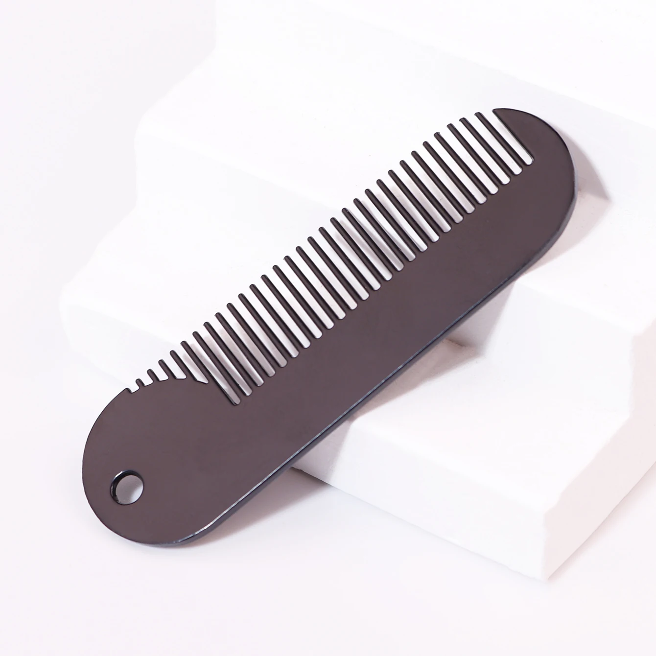 

1pc Stainless Steel Keychain Comb Small Pocket Comb Mini Anti-static Beard Mustache Comb，Special for real hair wigs