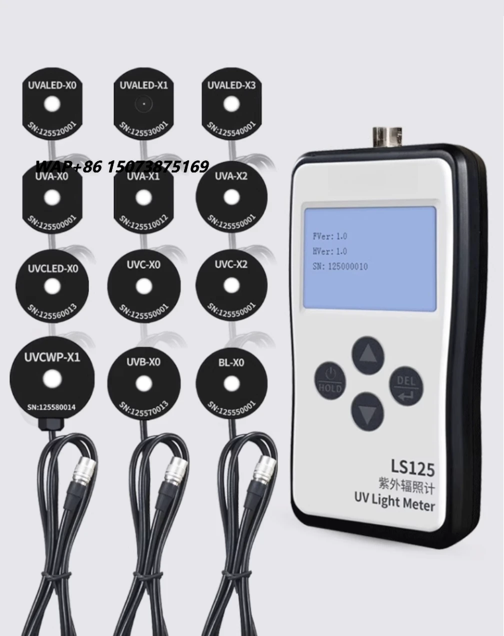 Optical Power Rradiation Meter UVCLED 230-315nm Multi-Channel  UV Energy Intensity Curing Light Tester