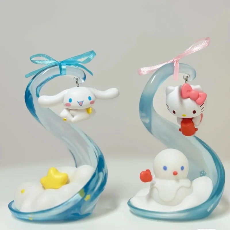 New Product Sanrio Luminous Spirit Series Bedroom Decor Desktop Anime Figure Kuromi Hello Kitty Cinnamoroll Mood Lamp Girl Gift