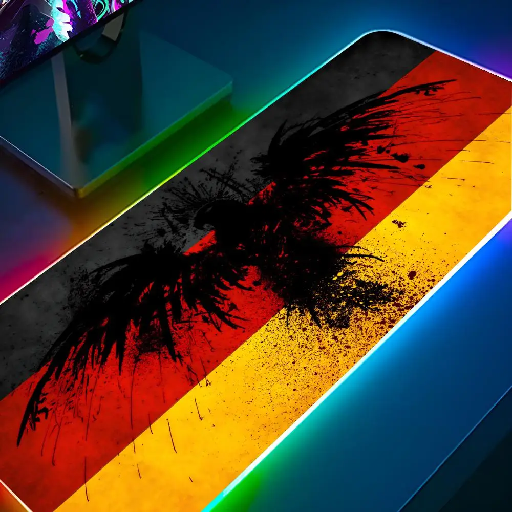 

Germany Flag Mouse Pad RGB Pc Gamer Keyboard LED Glowing mause pad Mats Rubber Cute Cartoon Gaming Computer csgo lol pubg