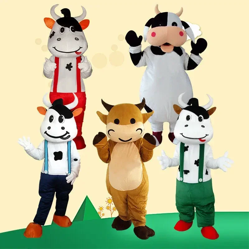 

Adult Milk Cow Mascot Costume Cosplay Party Game Dress Outfit Halloween 1pcs Birthday Gifts