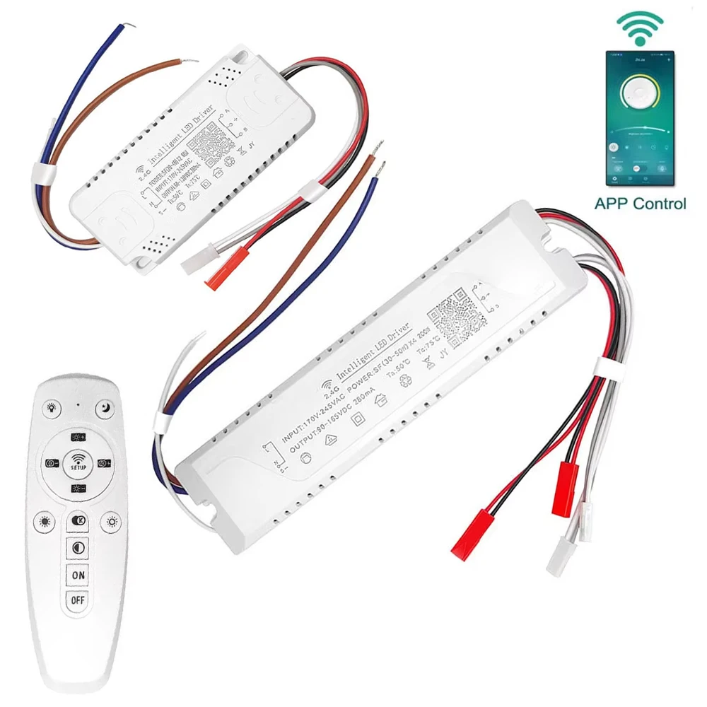 Power Input AC220V SYP APP control Isolation LED driver 2.4G remote intelligent transformer 20-60W×2x4 for dimmable color