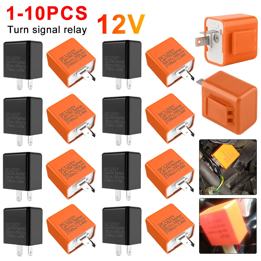 1-10pcs DV 12V Frequency Relay Adjustable Turn Signal Indicator 3 Gear Fix Motorcycle Flasher Protection LED Turn Indicator