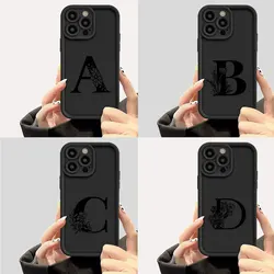 Letter A B C D E C D E F G H I G K L M N O P Q R S T U V W S Y Z Phone Case for iPhone 16  Pro Max Plus Protection Soft Cover