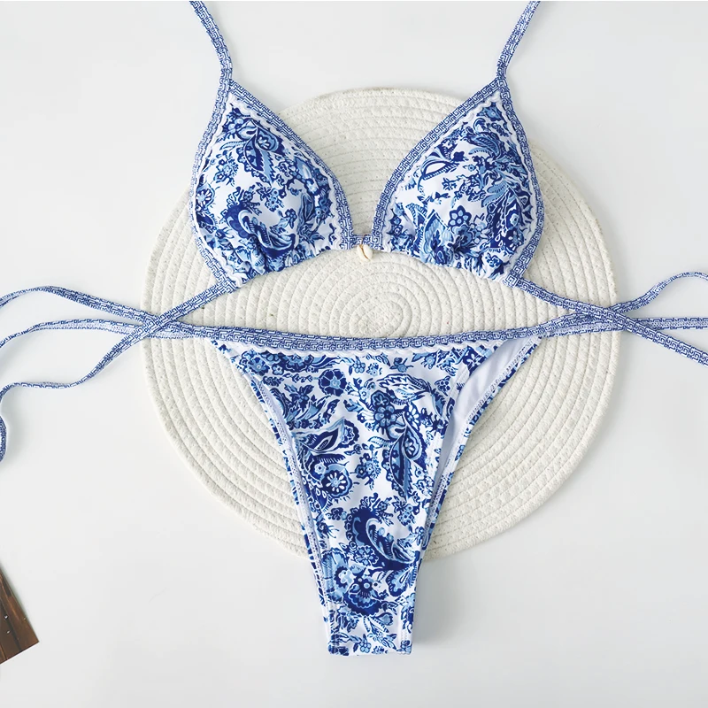 

2026 Halter String Triangle Two Piece Bikini Women Swimwear Female Swimsuit Bathers Bathing Swimming Suit Beachwear Summer