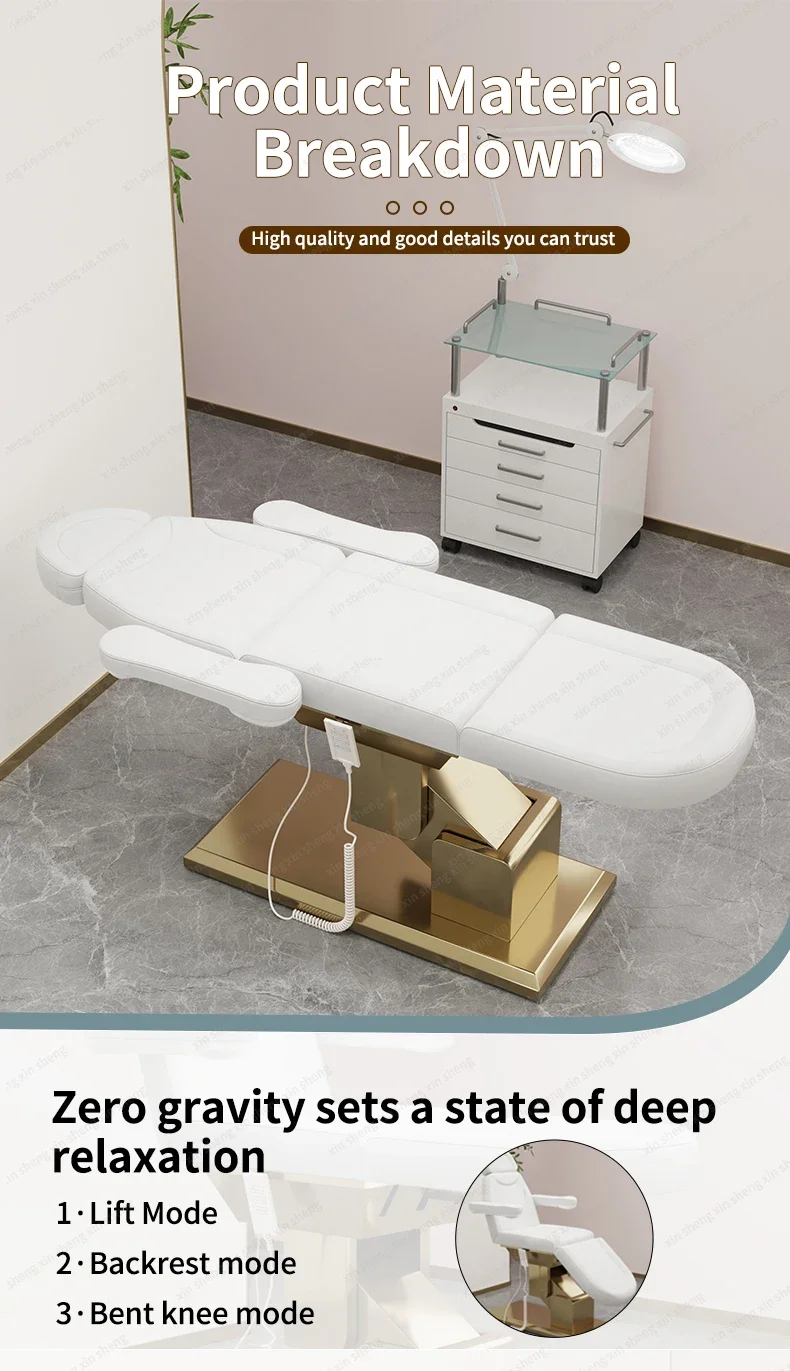 XinSheng Elektrisches Hebe-Schönheitspflegebett Verstellbarer Diagnosestuhl für Krankenhaus Klinik Gesundheits-SPA-Shop Sofa Leder-Möbel – Detail 5