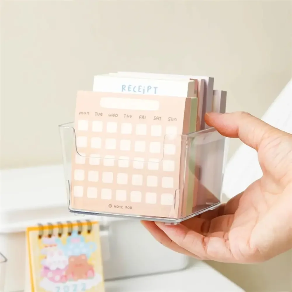 Simple Chic Acrylic Note Holder Efficient Transparent Clear Note Box Waterproof Card Paper Desk Organizer Office