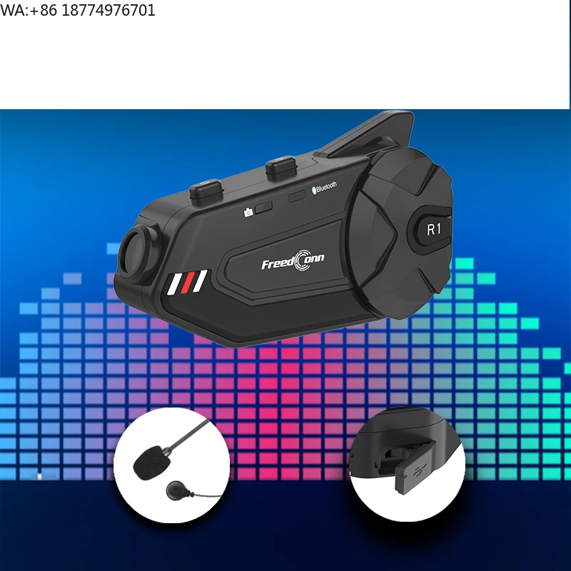 

Мотогарнитура с HD-камерой, Bluetooth, функцией громкой связи и радиусом действия 1000 метров