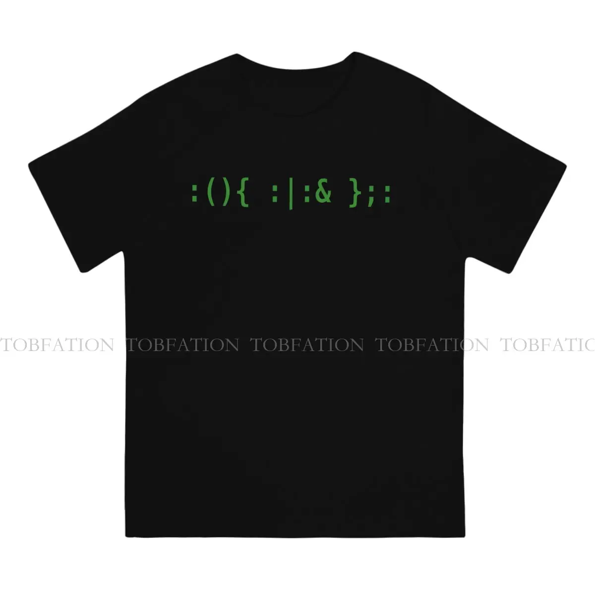 Linux Bash Fork Bomb Green Text For Unix Hackers T Shirt Vintage Graphic Teenager Summer Cotton Men\'s Clothing O-Neck TShirt