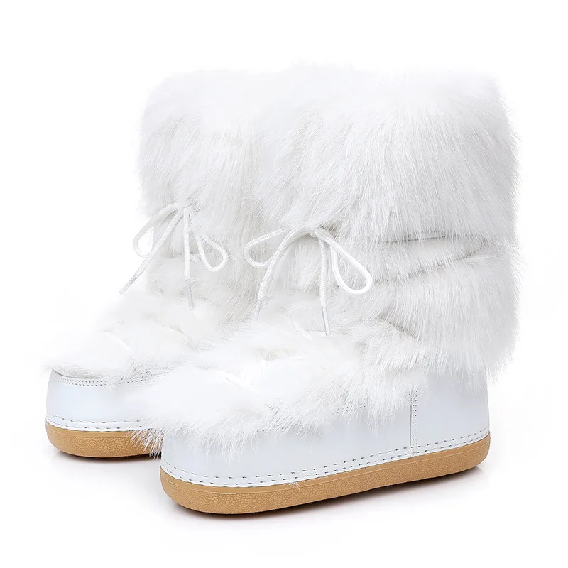 

Women's Large Size Snow Boots Winter Fashion Plus Velvet Space Boots Thickened Warm Cotton Shoes Non-slip Furry Thick-soled Shoe