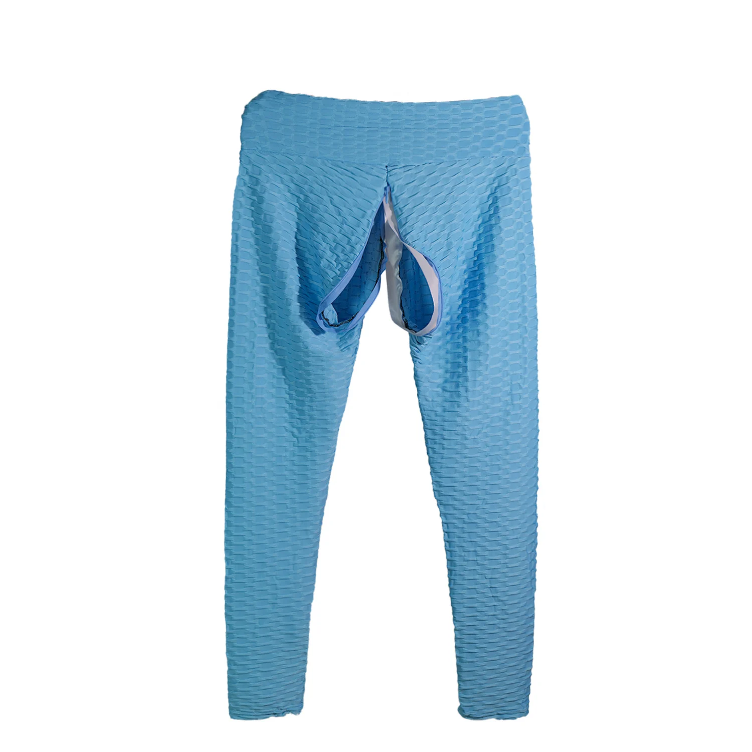 Woman Sexy Open Crotch Leggings Sport Double Invisable Zippers Crotchless Panties Take Off Couple Outdoor Open-Seats Pants