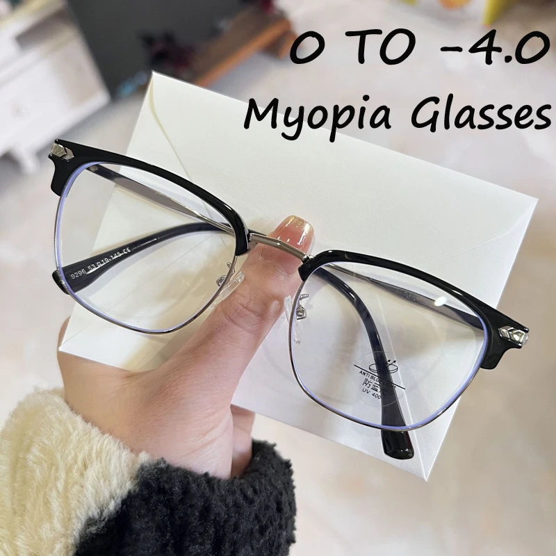 

Anti Blue Light Shortsighted Glasses Unisex New Fashion Myopia Eyeglasses Men Women Luxury Clear Prescription Near Sight Eyewear