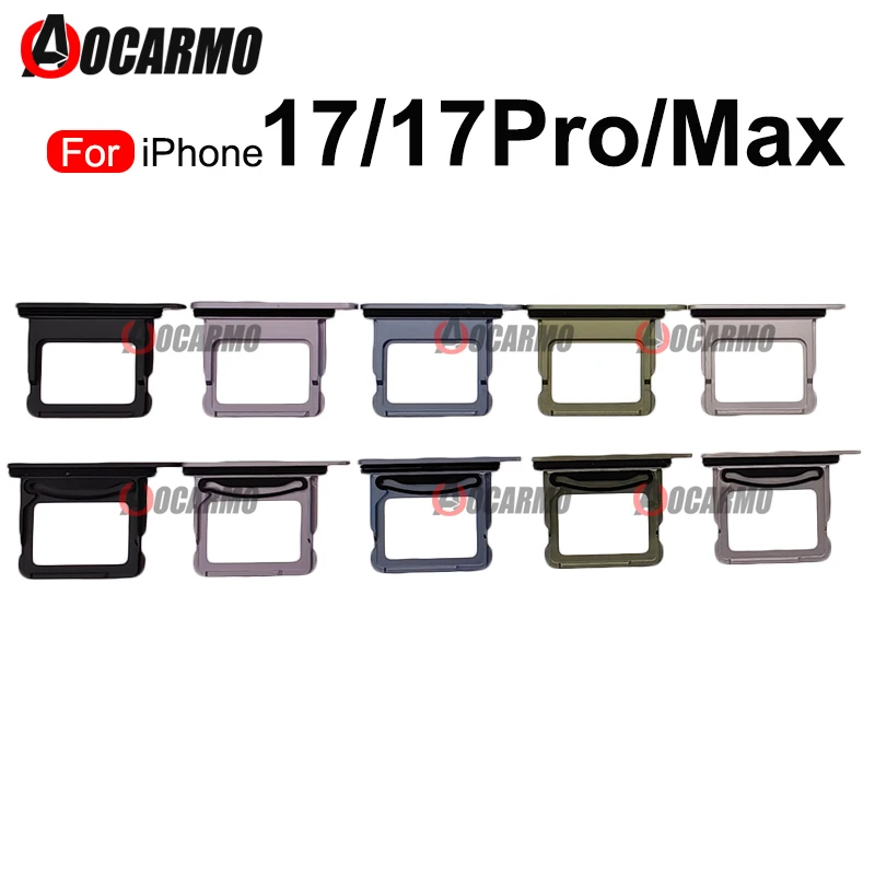 Black Blue White Green Purple Single Sim Card Dual SIM Tray Slot Holder Replacement Parts For iPhone 17 17pro