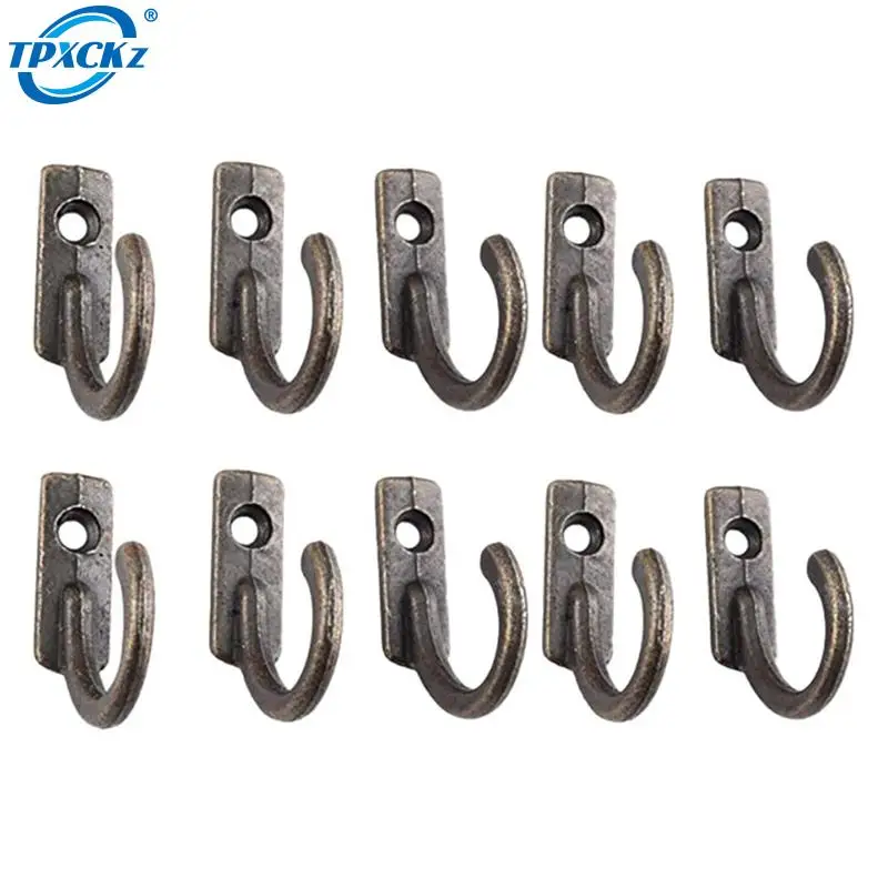 10Pack Wall Hooks With Screws Alloy Hanging Single Hook Bathroom Coat Clothes Hanger Available Home Accessories