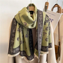 Winter Women's Scarf Luxury Design Double sided Cashmere Feel Scarf Warm Scarf Shawl