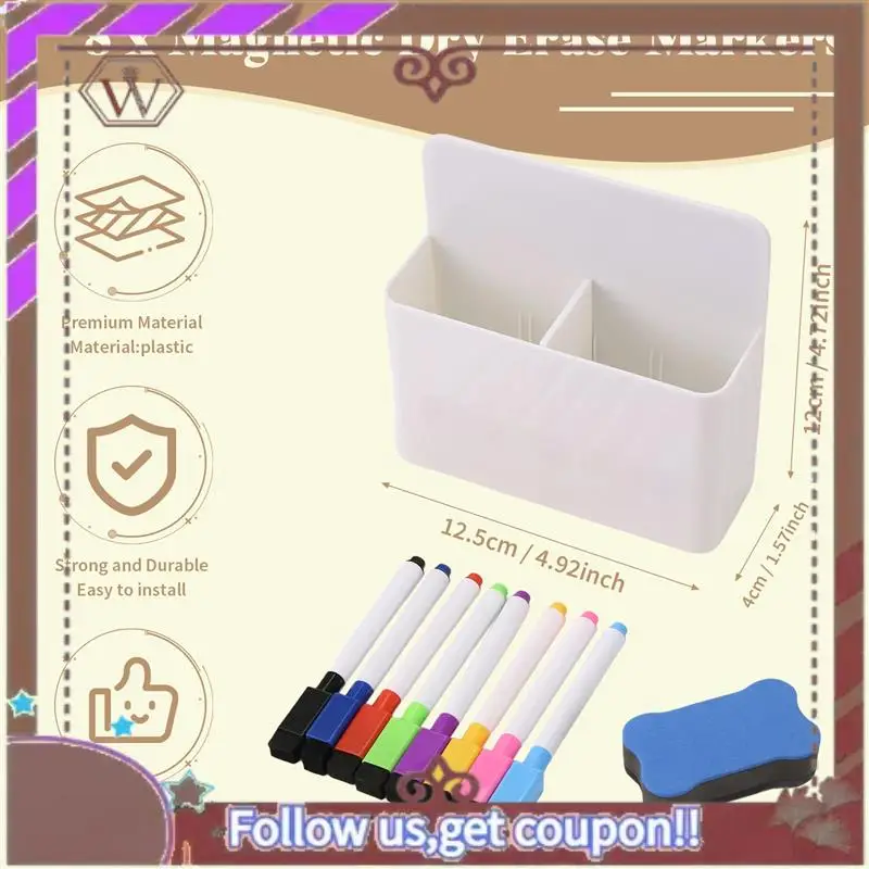 ABBG-Магнитный держатель маркера для сухого стирания, Магнитный держатель маркера для доски, 8 шт. Магнитные маркеры для сухого стирания