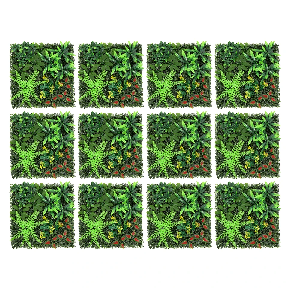Set of 12 Mixed Greenery Wall Panels