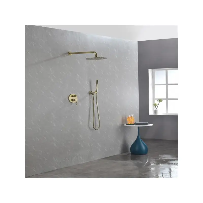 

Wall Mounted Shower Faucet Set with High Pressure 10" Stainless Steel Rain Shower Head and Handheld Shower Set, 2-Way Pressure