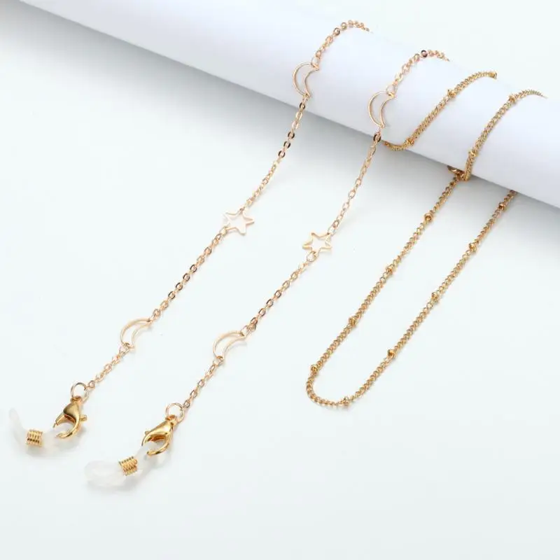 

Fashion Glasses Chain Pearl Rose Flower Disc Peach Heart Metal Anti-skid Anti-falling Mask Chain Retro Glasses Lanyard Jewelry