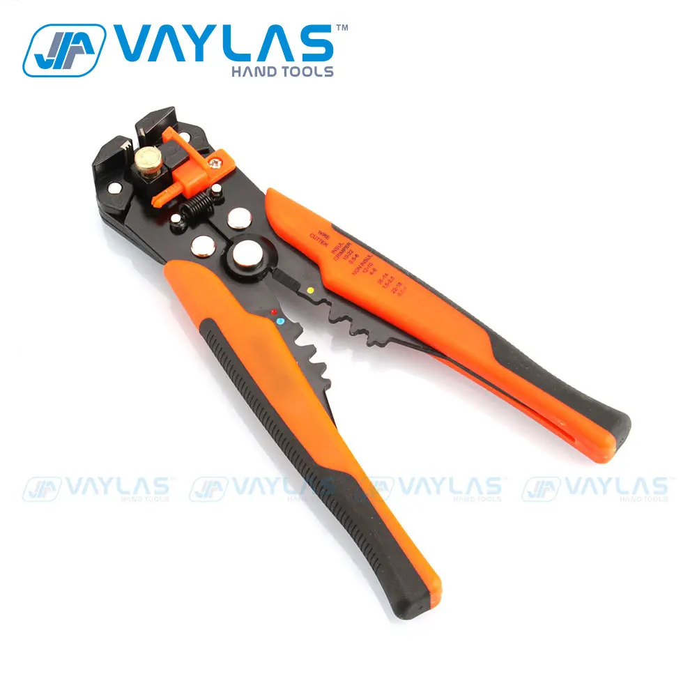 VAYLAS 5 in 1 Auto Wire Stripper Crimper Cable Cutter Self-Adjusting with Cushion Handle Grip Multifunctional Stripping Tools