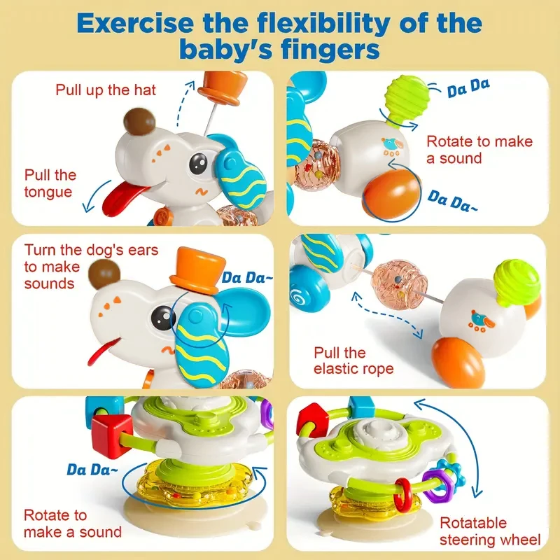 متعددة الوظائف انفصال عجلة القيادة الكلب شفط كأس تهز الجرس التعليم المبكر لعبة مهدئة تعليمية وتفاعلية #5