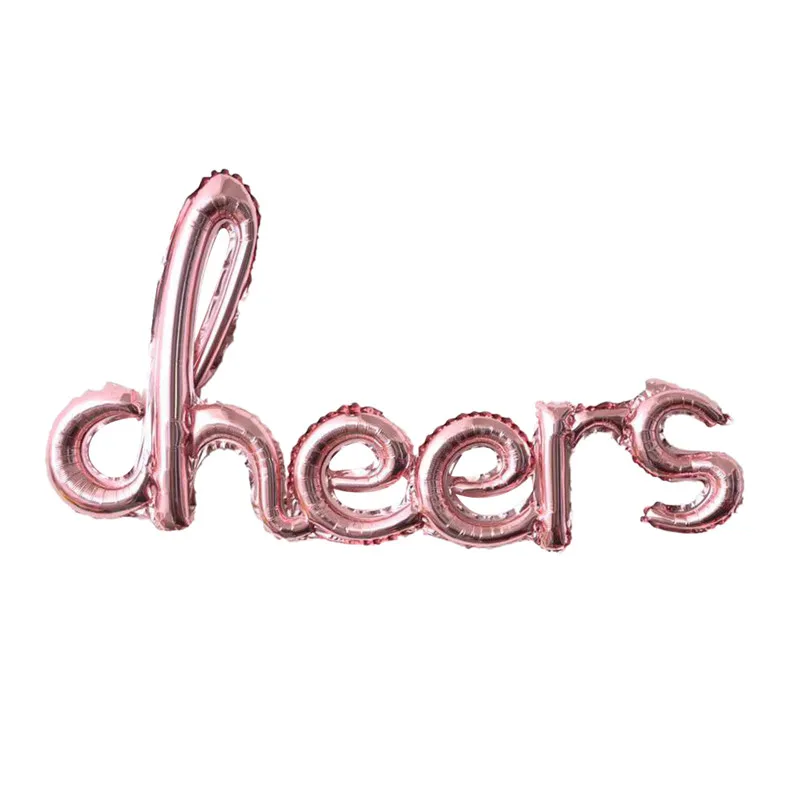 1Pcs Rosegold Cheers Letter Foil Balloon Kids Adult Happy Birthday Party Decor Baby Shower Wedding Bachelorette Party Supplies