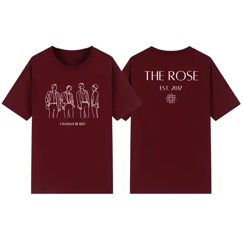 Rosen T-shirt Kpop Merch Rose Shirt Tee Kpop Gåva Kortärmad Dam Grafiska T-shirts Koreansk Musik Band Tshirt Streetwear 8 best sales Kpop The Rose - №7