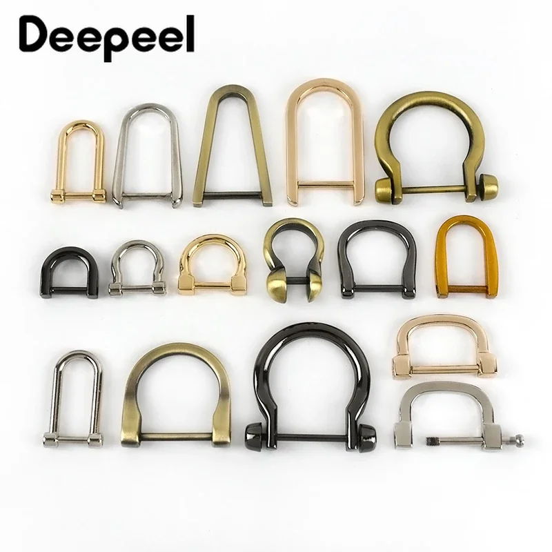 탈착식 나사 D 버클 U 링 금속 가방 체인 조절기 행어 후크 걸쇠 핸들 커넥터, DIY 가방 하드웨어 액세서리, 5 개