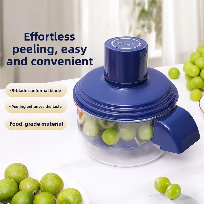 Automatic Fruit Peeler Electric Peeling Machine Portable Kitchen Tool for Home Kitchen Supplies Grape Tomato Garlic Peeler Fast