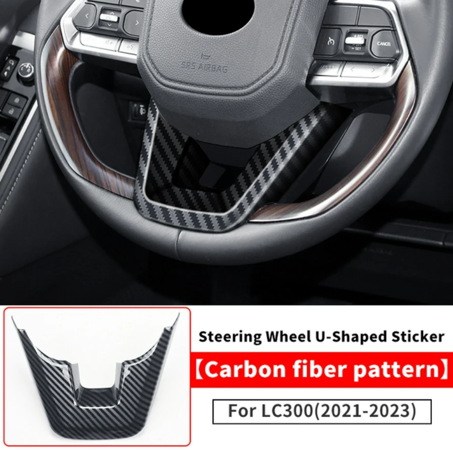 For Toyota Land Cruiser 300 2021 2022 2023 LC300 J300 Interior Accessories Steering Wheel Decorative Paster