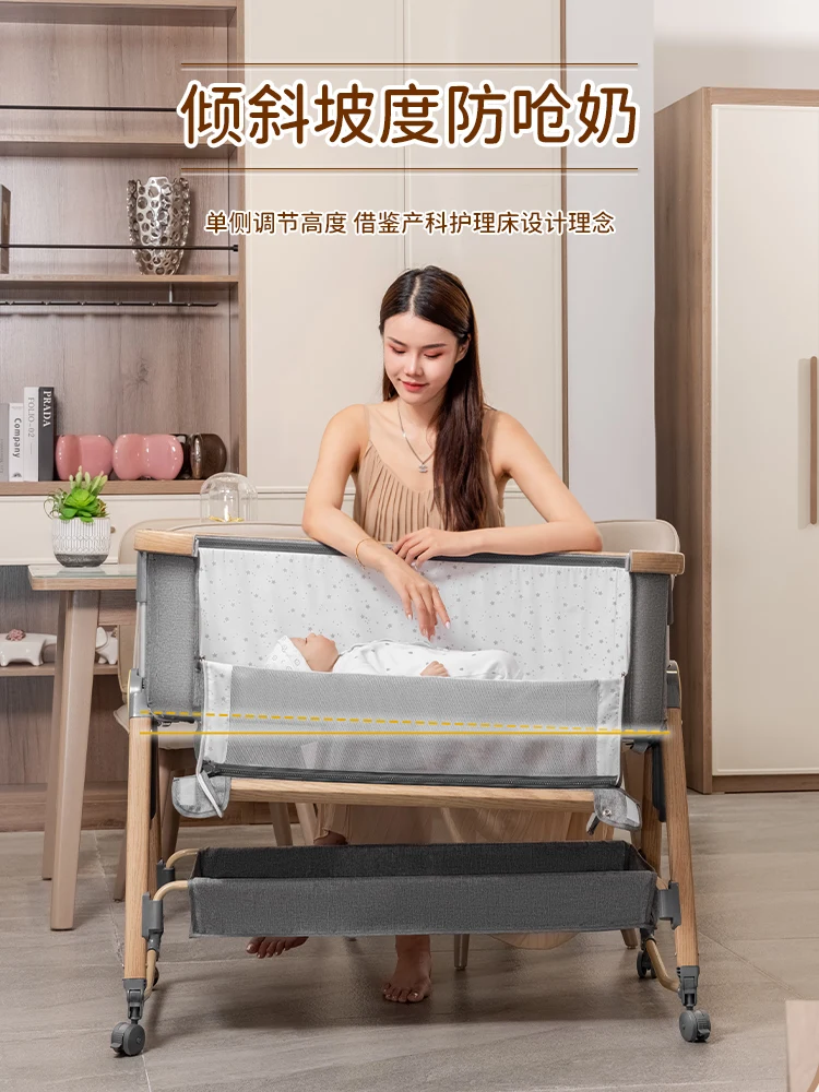 Crib Removable Multi-functional Crib Portable Folding Bed Neonatal Cradle Bionic Crib Newborn Cradle Biomimetic Small Bed