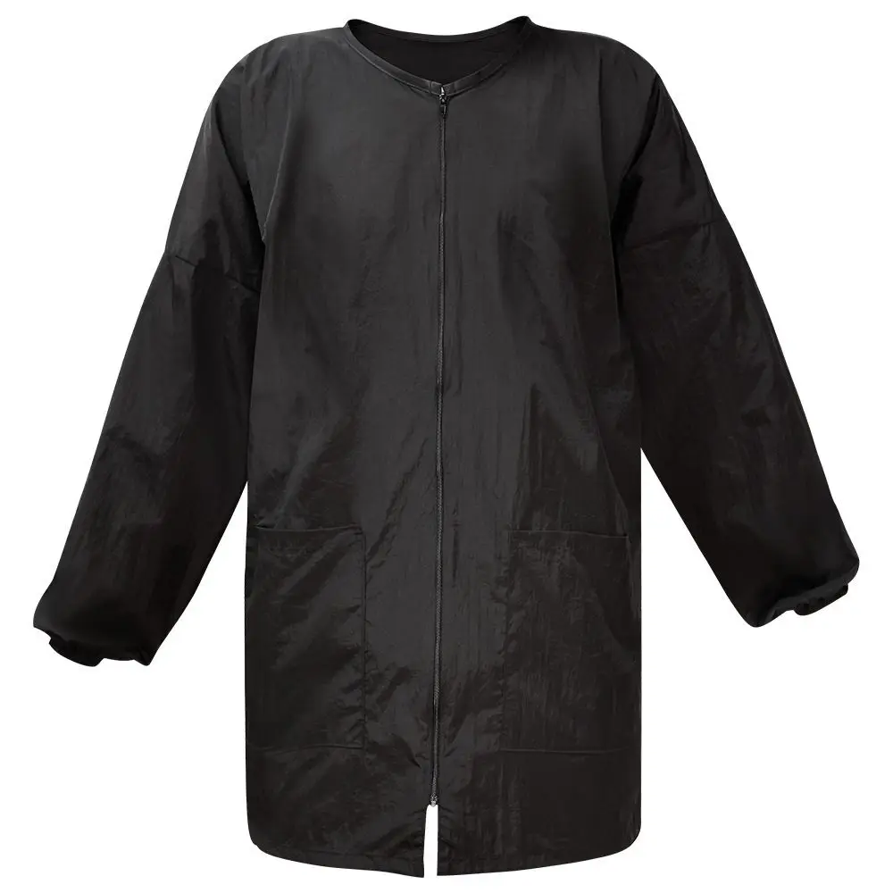 

Waterproof Hairdresser Cutting Gown with Sleeved Uniform Antistatic Haircutting Capes Apron Zipper Hairstyling Cloth