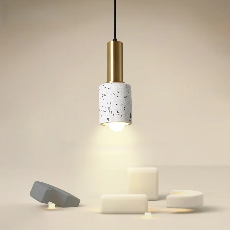 IWHD Witte Terrazzo LED Hanglampen Nordic Moderne Woondecoratie Woonkamer Verlichting Bar Loft Keuken Hanglamp Lamparas