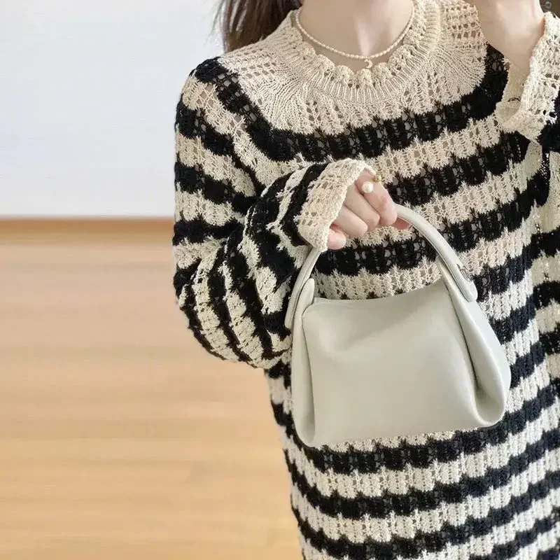 Female Knit Dress New In Korean Style Autumn and Winter 2025 Women's Crochet Dresses Fashion High Quality Luxury Elegant Party G