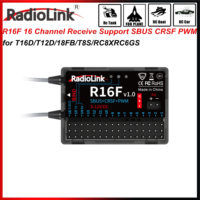 Radiolink R16F 16CH Receiver Built-in Simulator Program Telemetry 600m Long Range for RC Plane Car Boat Tank T16D T12TD 18FB TX