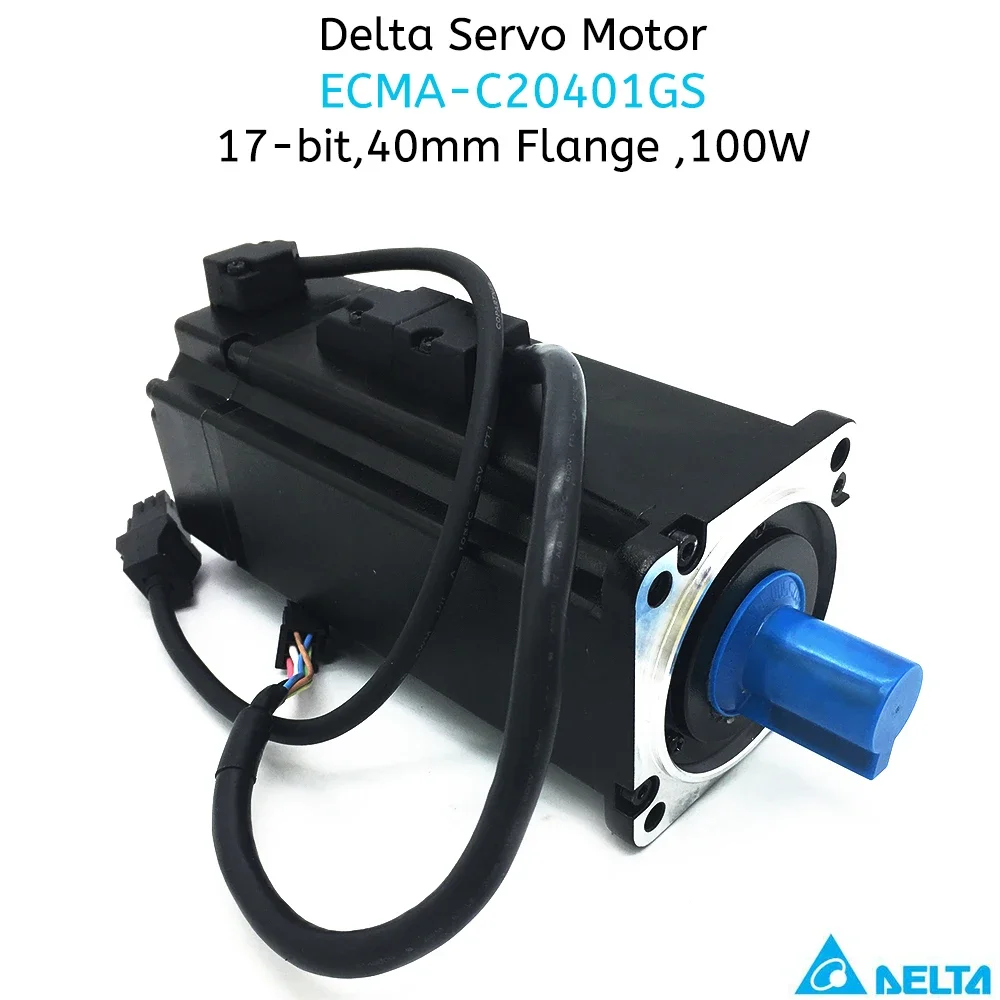 Delta B2 100W 0.1kW AC Servo Motor Driver Kit ASD-B2-0121-B ECMA-C20401GS ECMA-C20401HS Brake 0.32NM 40mm Flange & 3M Cable