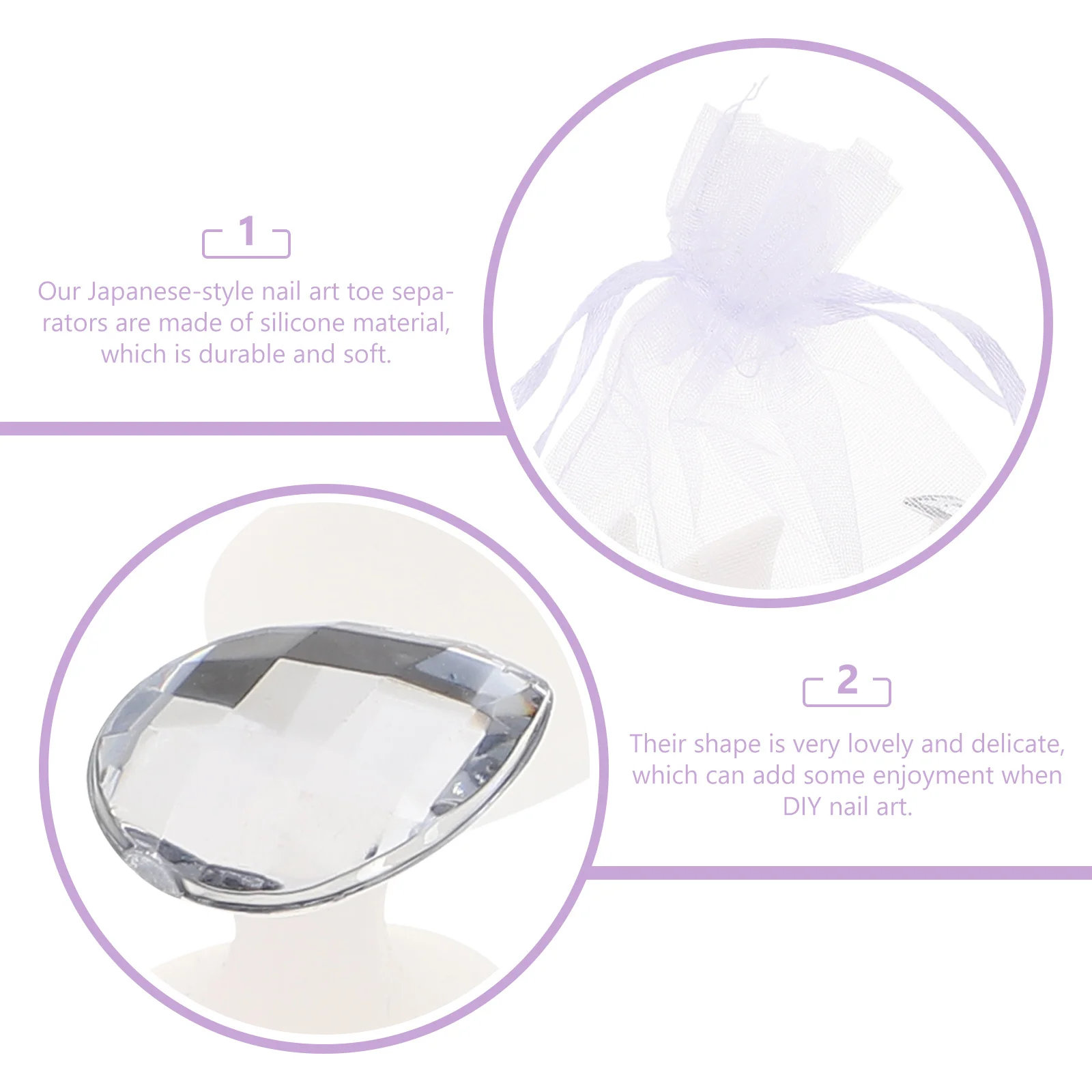 16 個ネイルアートつま先セパレーターソフトシリコーン和風マニキュアペディキュアツール快適なつま先ディバイダーネイルケア用