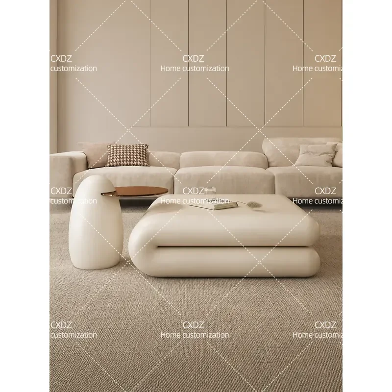 Cream white fiberglass fiber reinforced plastic book coffee table combination Italian minimalist special-shaped design