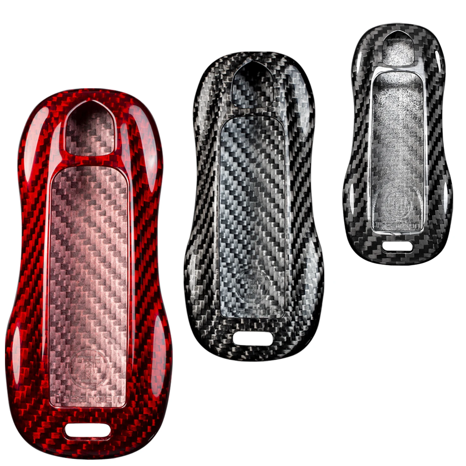 Carbon Fiber Key Fob Cover for Porsche 911 Carrera 918 Cayenne Coupe Macan Panamera Taycan Smart Car Remote Key Shell Case