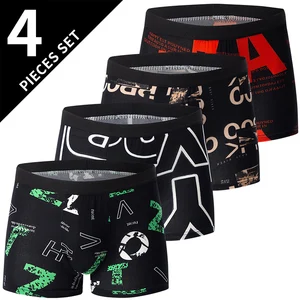 4 European and American Package Size Men's Fashion Printed Boxer Clothing Comfortable Swimming Swimming Trunks Large Shorts 8 Main Sales Men's Shorts Praia - №2