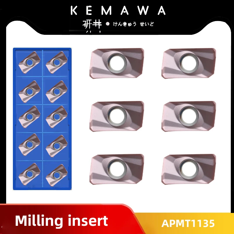 KEMAWAMilling insert APMT1135PDER APKT1135 high-quality carbide inserts APMT CNC lathe parts tool milling inserts BAP300R RAP